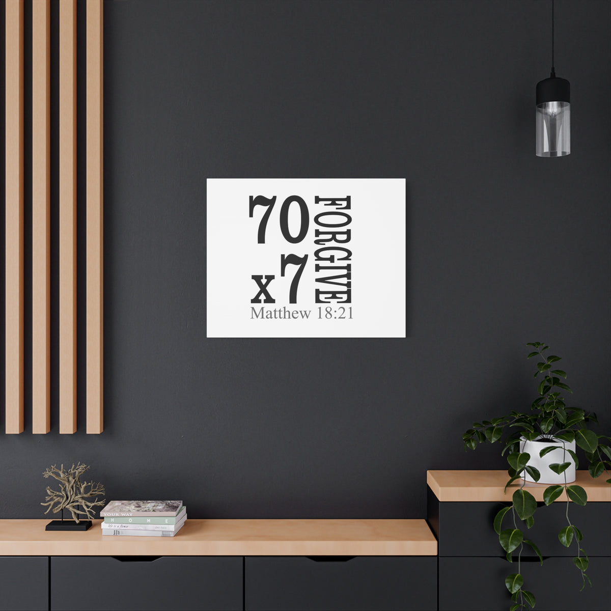 Scripture Canvas Forgive Matthew 18:21 Christian Wall Art Bible Verse Print Ready to Hang