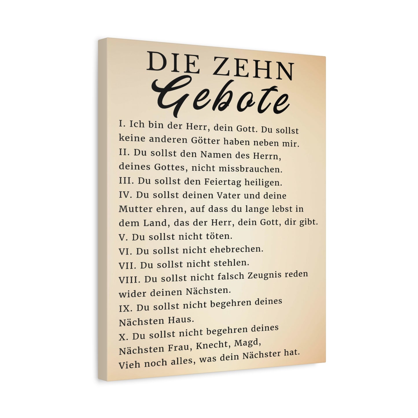 Scripture Walls Die Zehn Gebote 10 Commandments German Bible Verse Canvas Christian Wall Art Ready to Hang Unframed