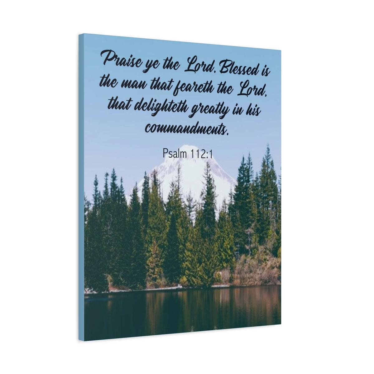 Scripture Canvas Praise Ye The Lord Psalm 112:1 Christian Wall Art Bible Verse Print Ready to Hang