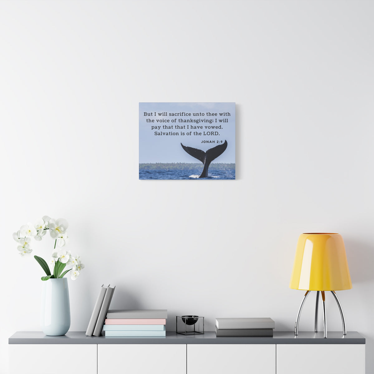 Scripture Canvas Salvation Jonah 2:9 Christian Wall Art Bible Verse Print Ready to Hang