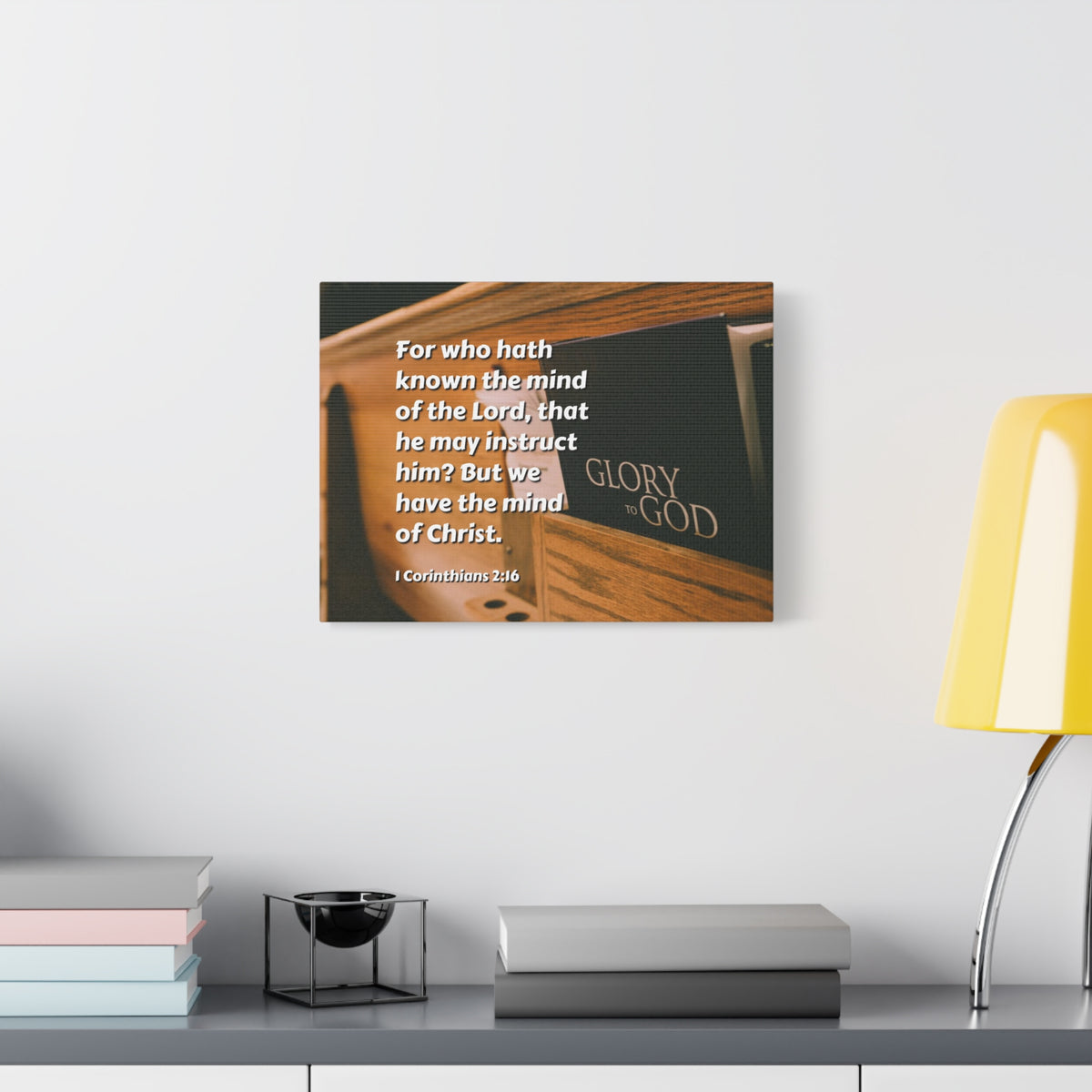 Scripture Canvas Mind Of Christ 1 Corinthians 2:16 Christian Wall Art Bible Verse Print Ready to Hang