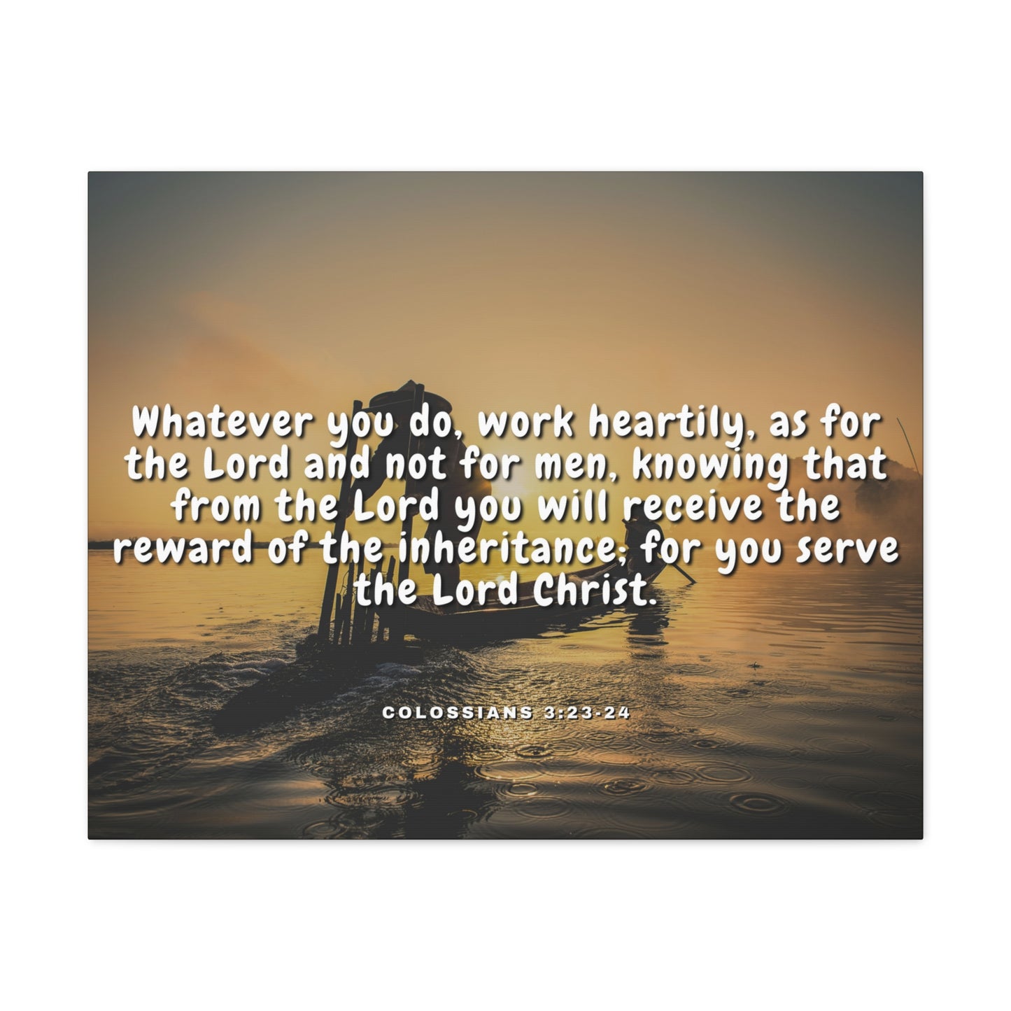 Working For God Colossians 3:23 - 24 Christian Wall Art Bible Verse Print Ready to Hang