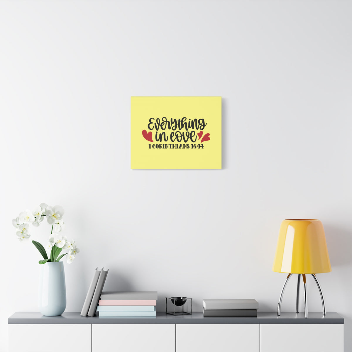 Scripture Canvas In Love 1 Corinthians 16:14 Christian Wall Art Bible Verse Print Ready to Hang