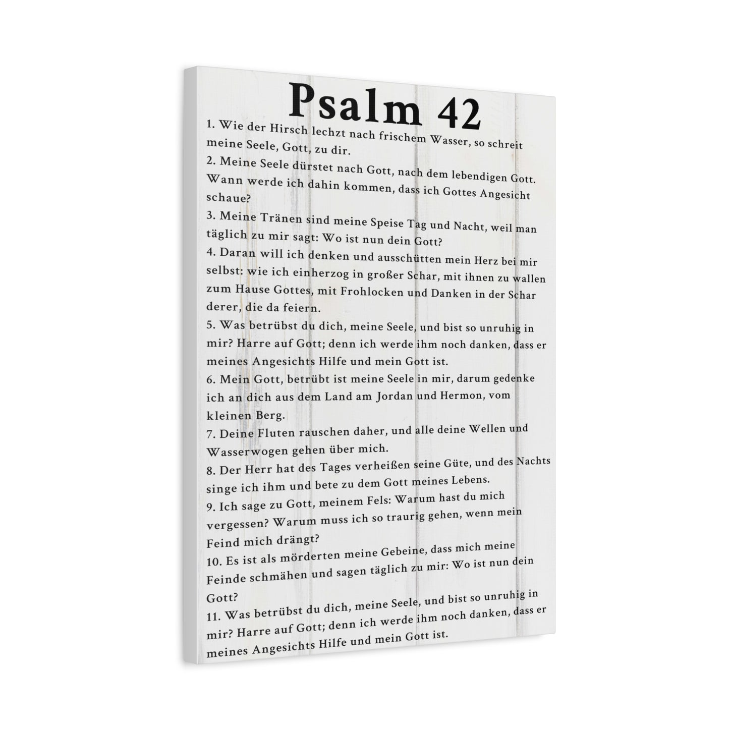 Scripture Walls Psalm 42 German White Bible Verse Canvas Christian Wall Art Ready to Hang Unframed