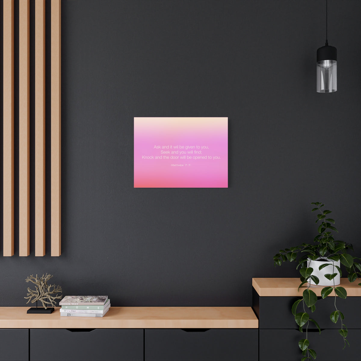 Scripture Canvas Seek And You Will Find Matthew 7:7 Christian Wall Art Bible Verse Print Ready to Hang