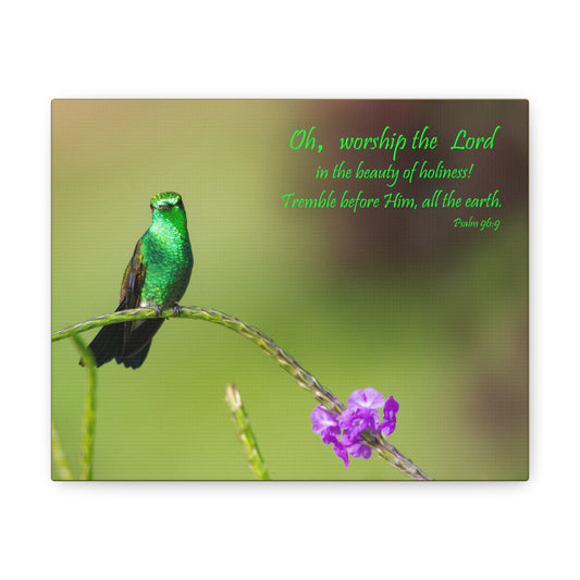 Worship The Lord Psalm 96:9 Bible Verse Canvas Christian Wall Art Ready to Hang