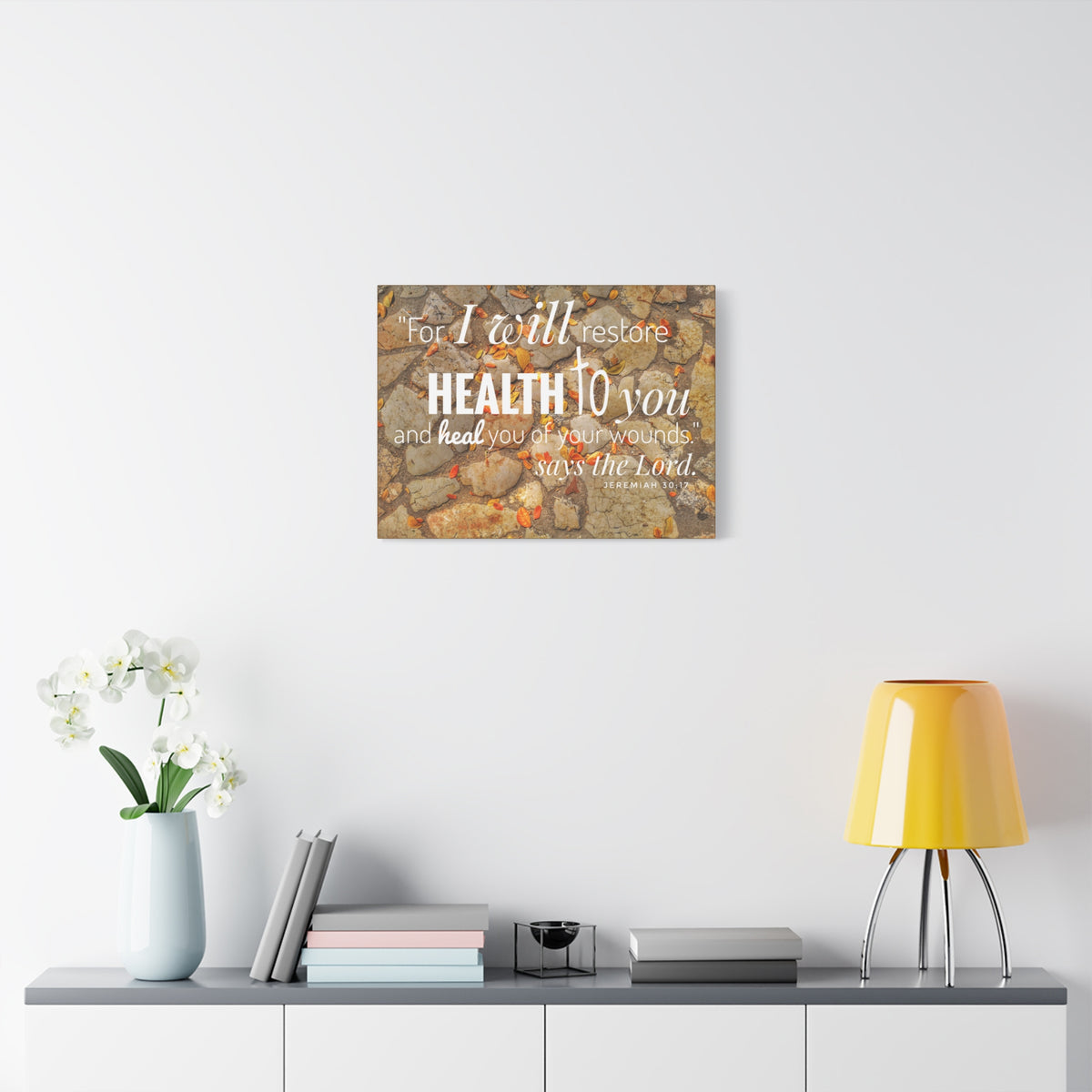 Scripture Canvas Health To You Jeremiah 30:17 Christian Wall Art Bible Verse Print Ready to Hang
