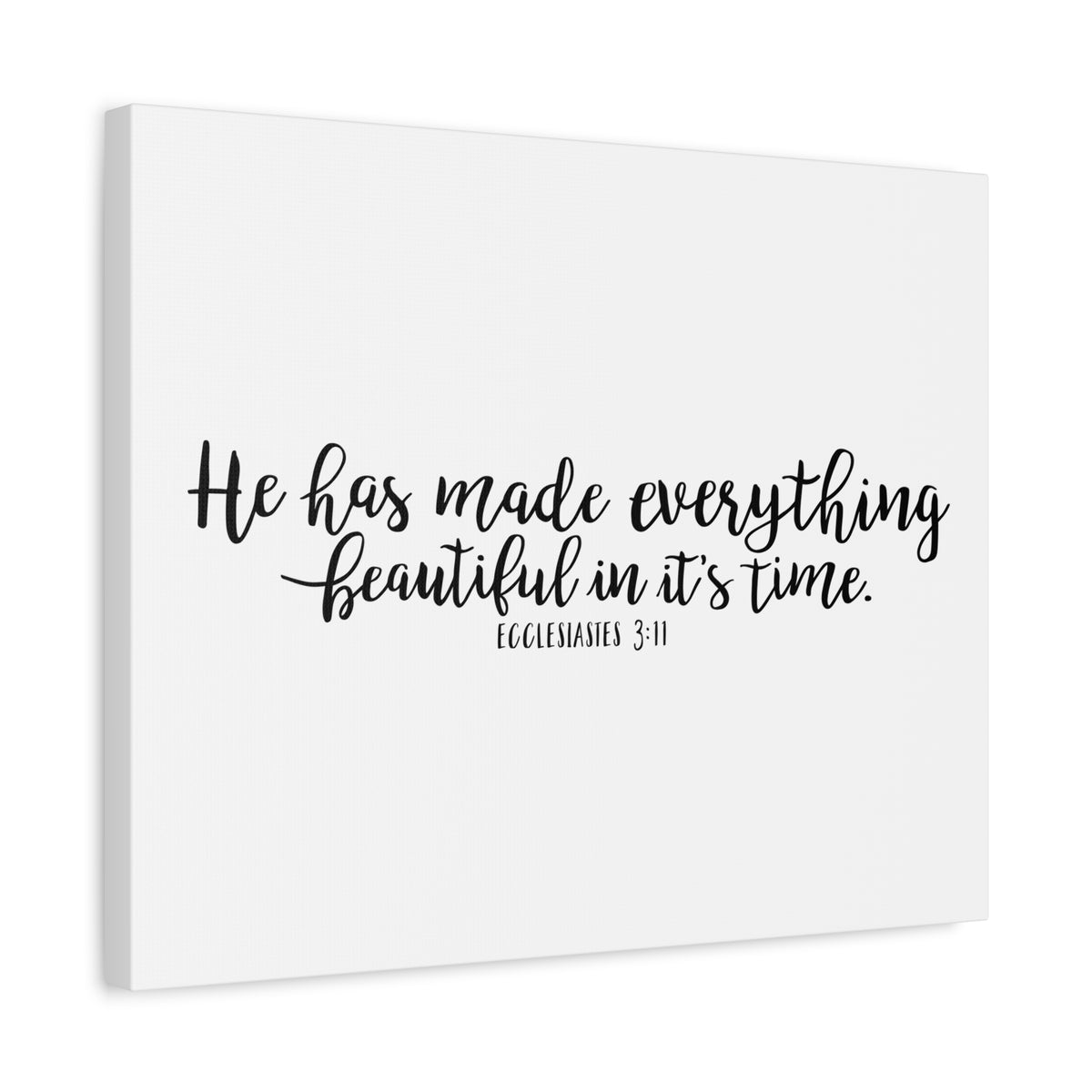 Scripture Canvas Everything Beautiful Ecclesiastes 3:11 Christian Wall Art Bible Verse Print Ready to Hang
