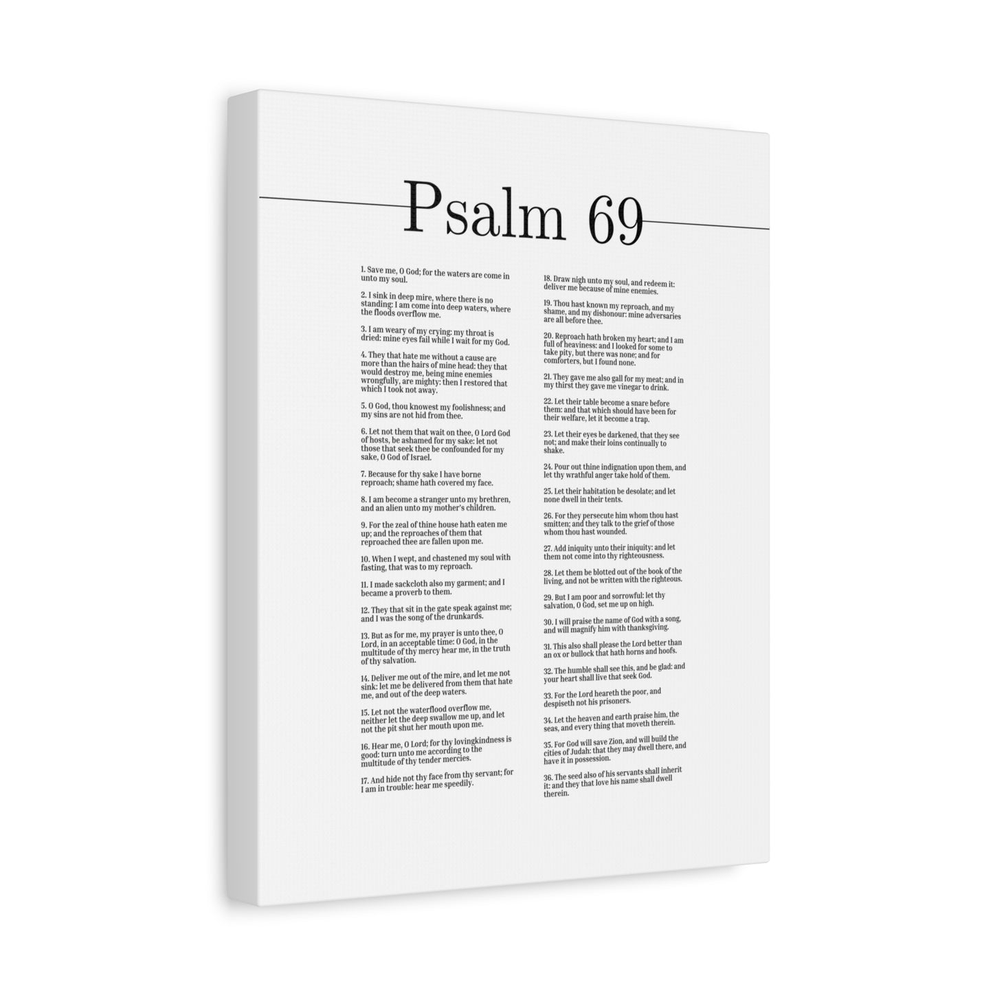 Scripture Canvas O Lord, God Of Hosts Psalm 69 Christian Wall Art Bible Verse Print Ready to Hang