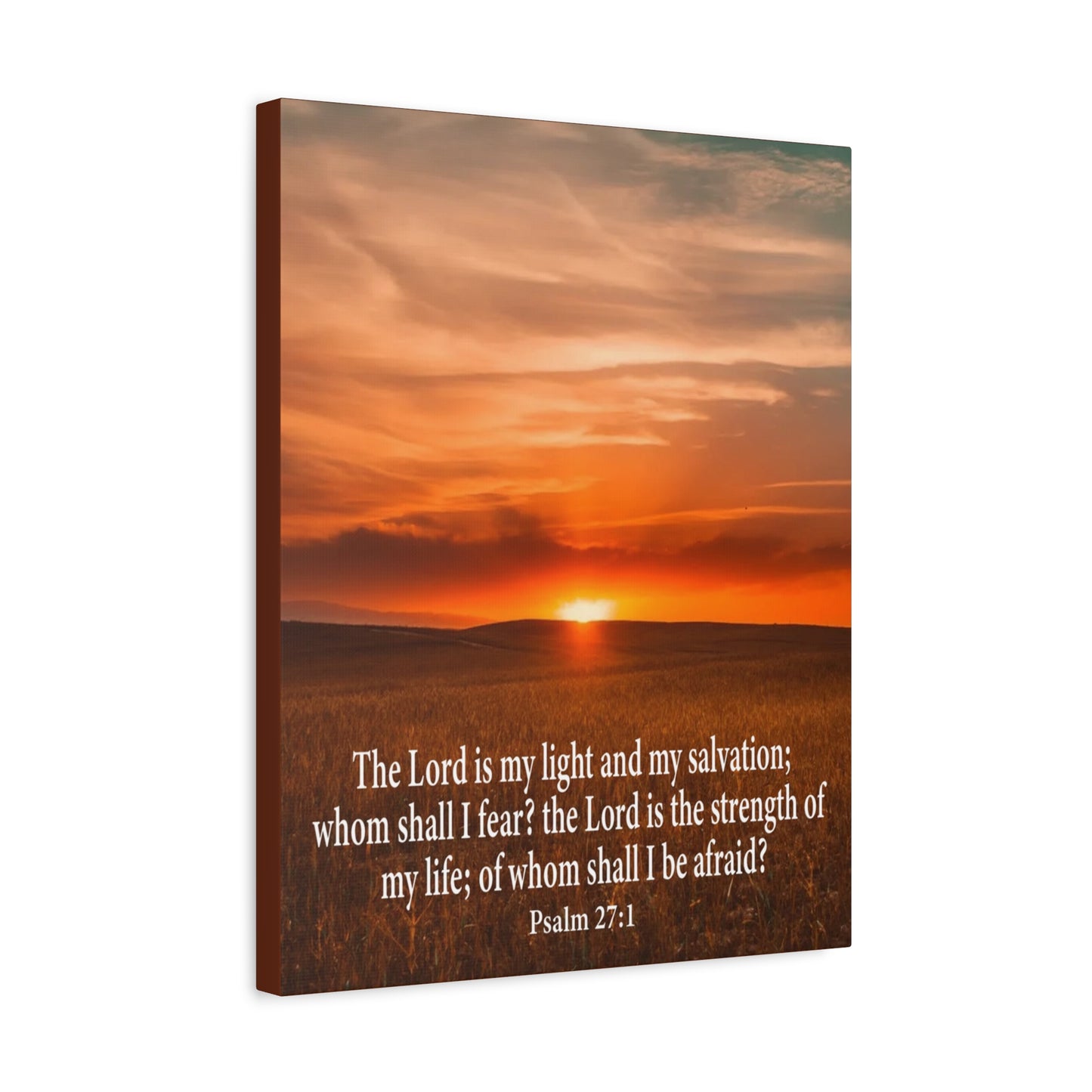 Bible Verse Canvas Lord is My Salvation Psalm 27:1 Christian Wall Décor Scripture Art Ready to Hang