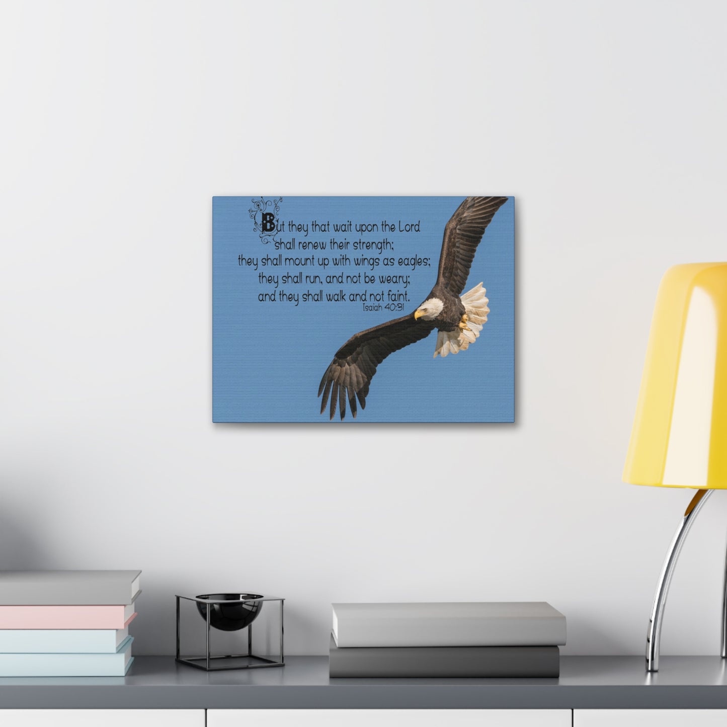 Wait Upon The Lord Isaiah 40:31 Bible Verse Canvas Christian Wall Art Ready to Hang