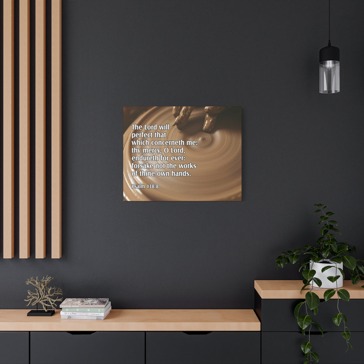 Scripture Canvas The Lord Will Perfect Psalm 138:8 Christian Wall Art Bible Verse Print Ready to Hang