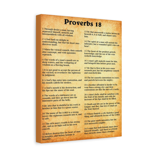 Scripture Walls Proverbs Chapter 18 Gold Bible Canvas Christian Wall Art Ready to Hang Unframed
