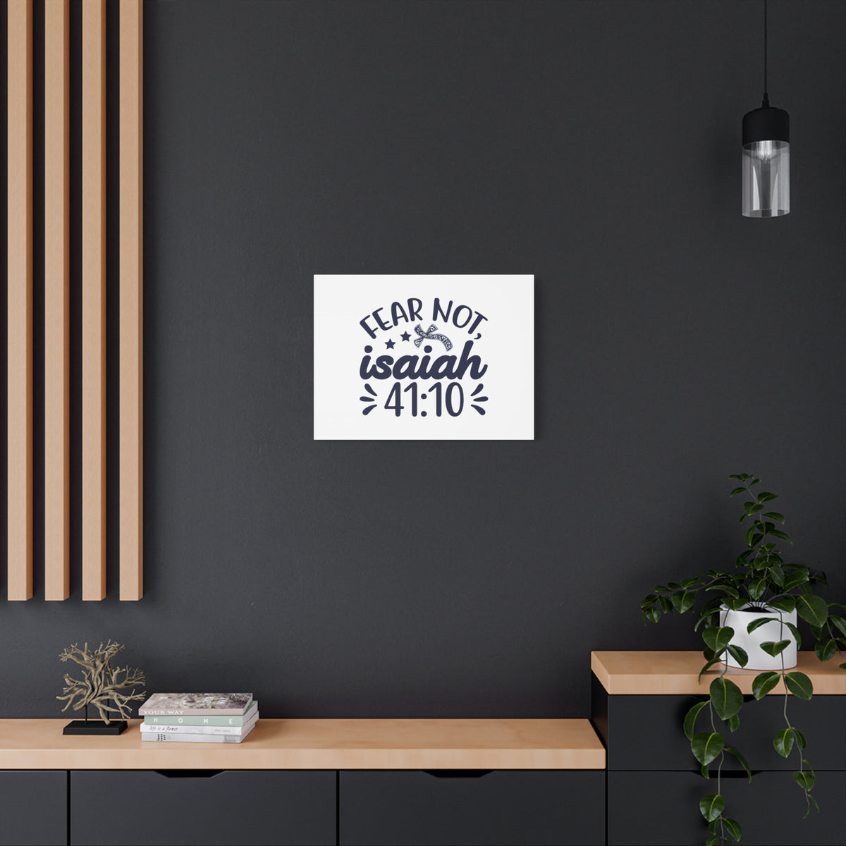 Scripture Canvas Fear Not Isaiah 41:10 Star And Cross Christian Wall Art Bible Verse Print Ready to Hang