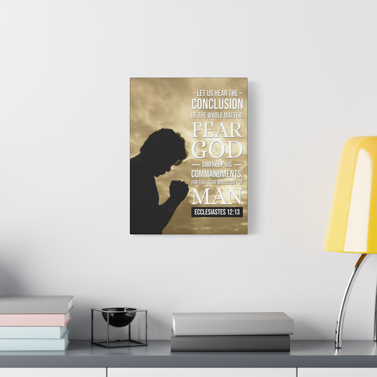 Scripture Canvas Conclusion Ecclesiastes 12:13 Christian Wall Art Bible Verse Print Ready to Hang