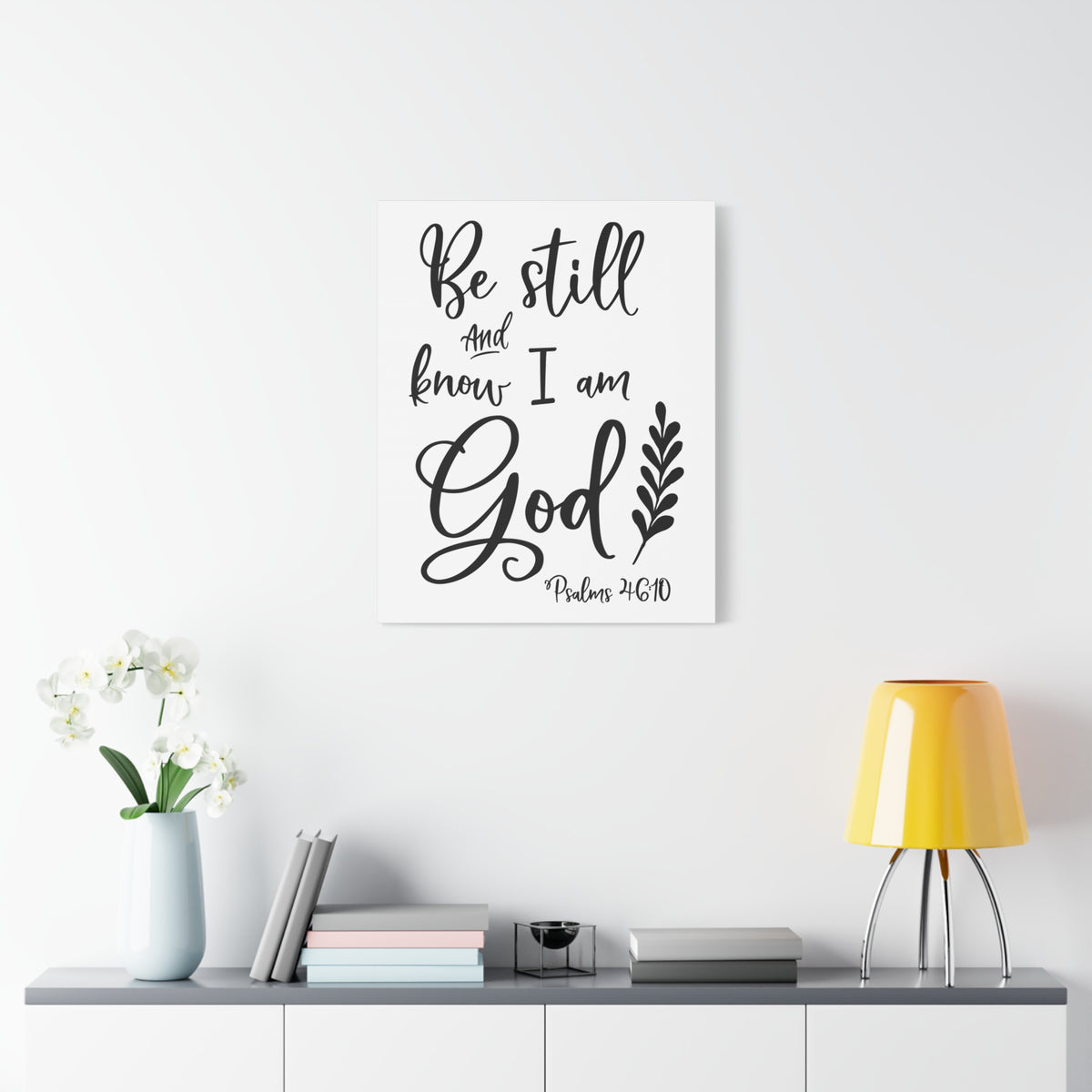 Scripture Canvas Know I Am God Proverbs 46:10 Christian Wall Art Bible Verse Print Ready to Hang
