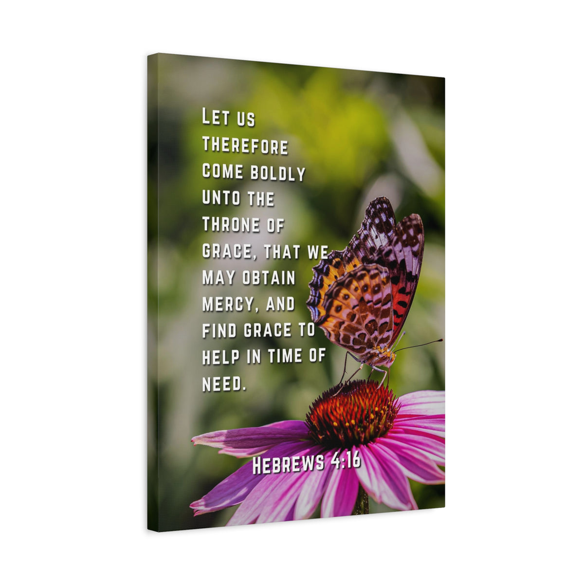 Scripture Canvas Throne Of Grace Hebrews 4:16 Christian Wall Art Bible Verse Print Ready to Hang