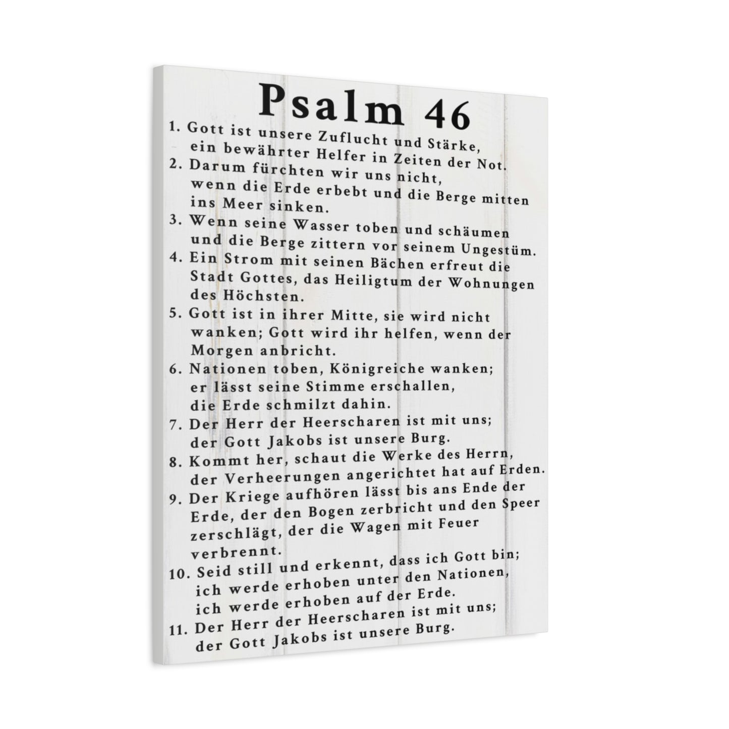 Scripture Walls Psalm 46 German White Bible Verse Canvas Christian Wall Art Ready to Hang Unframed