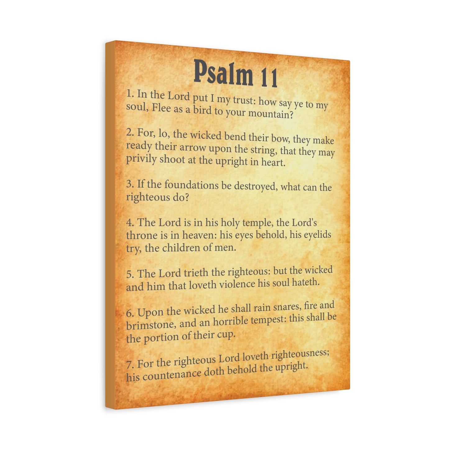 Scripture Walls Psalm 11 Gold Bible Chapter Canvas Christian Wall Art Ready to Hang