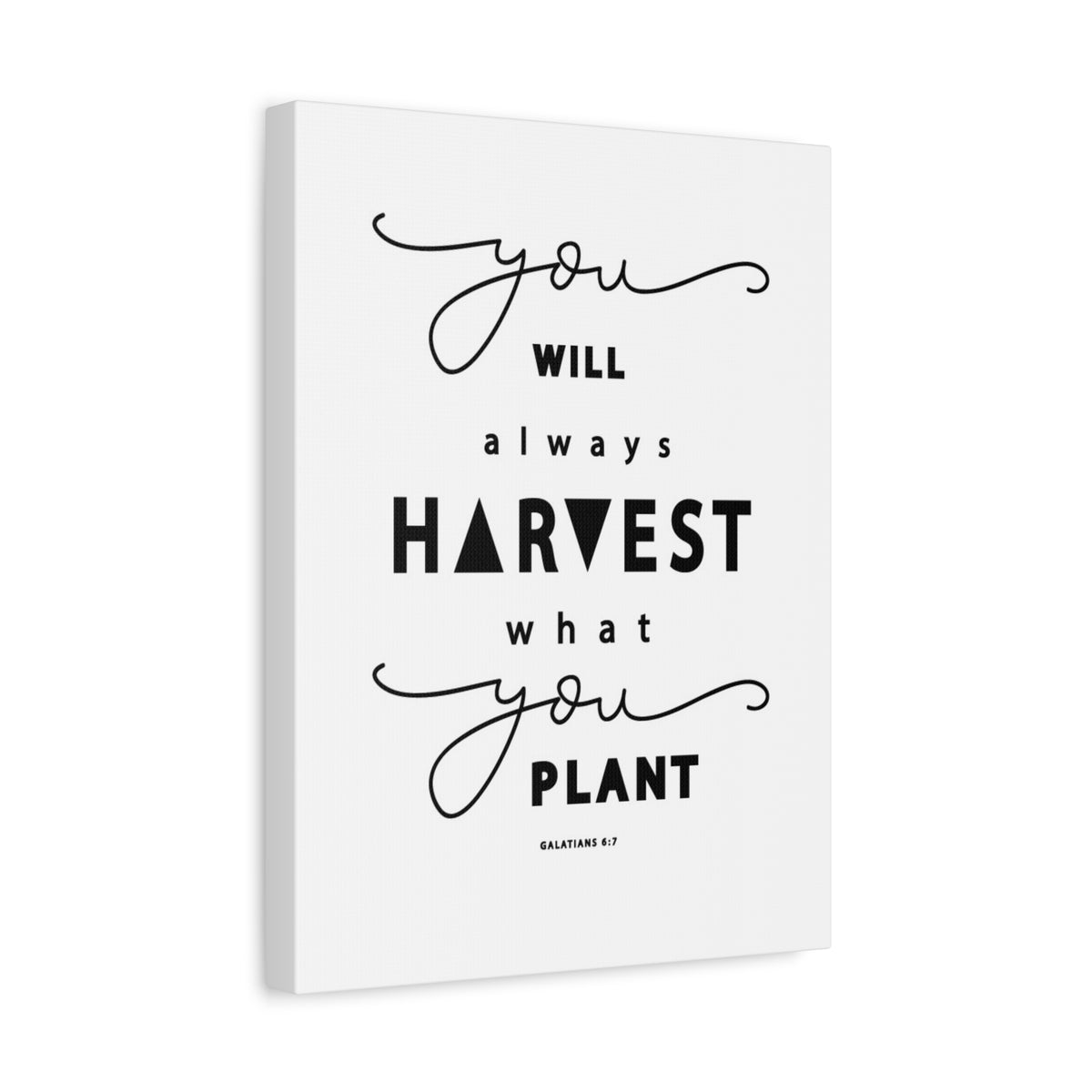 Scripture Canvas Always Harvest What You Plant Galatians 6:7 Christian Wall Art Bible Verse Print Ready to Hang