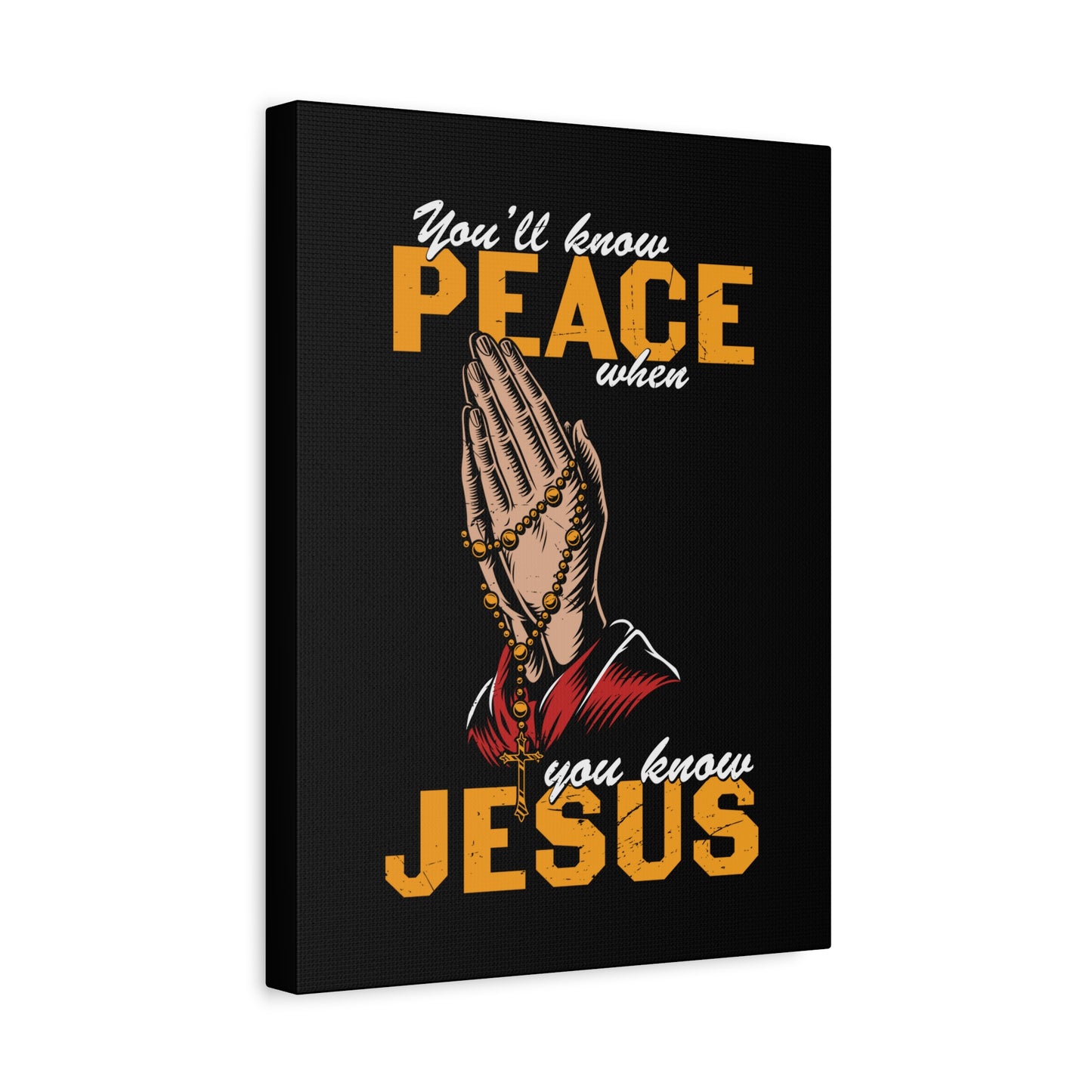 Scripture Canvas You'll Know Peace Rosary Psalms 96:1-13 Christian Wall Art Bible Verse Print Ready to Hang