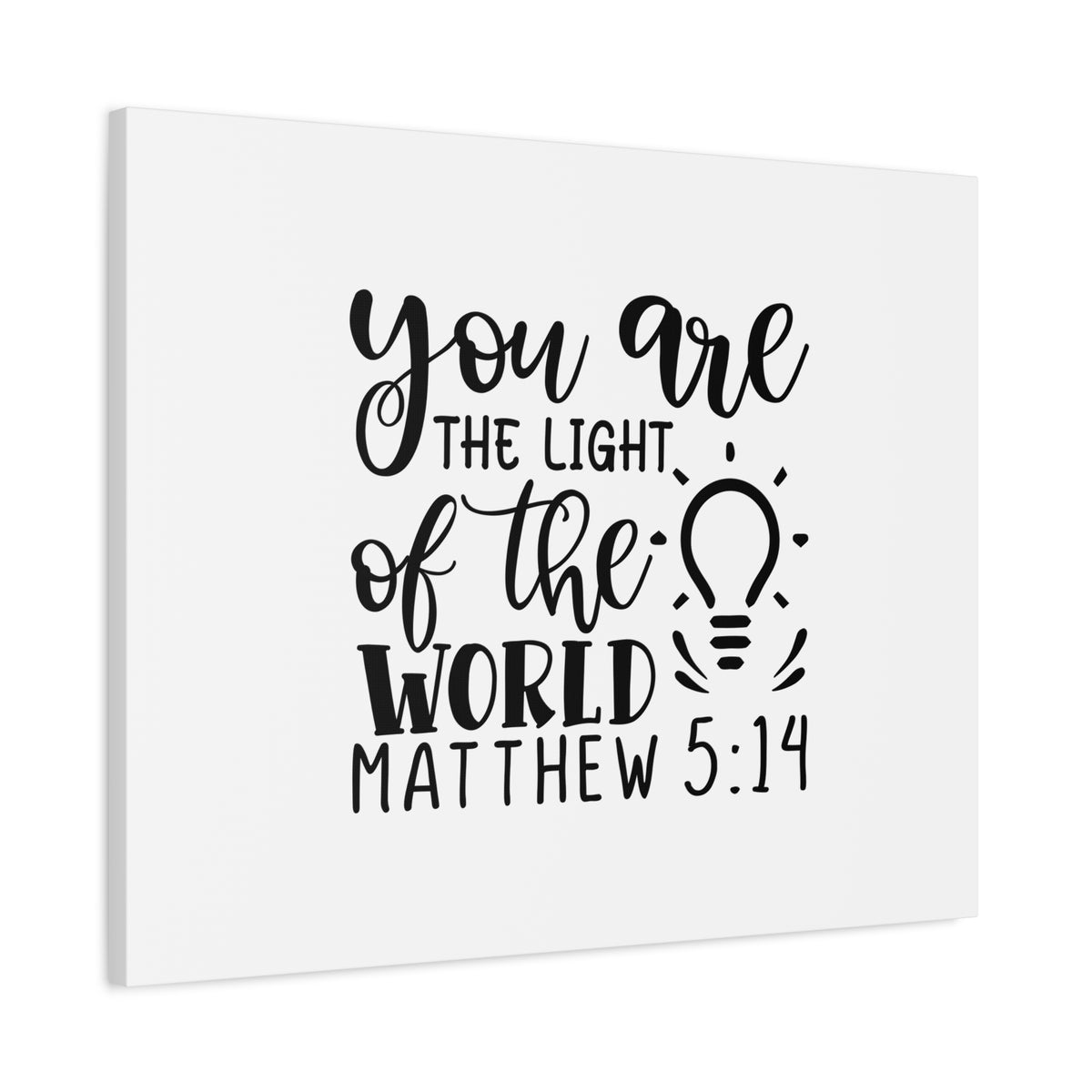 Scripture Canvas The Light Of The World Matthew 5:14 Christian Wall Art Bible Verse Print Ready to Hang