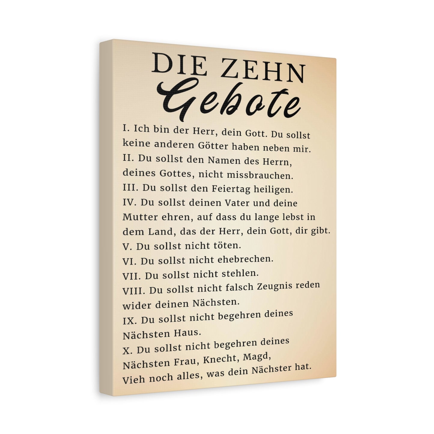 Scripture Walls Die Zehn Gebote 10 Commandments German Bible Verse Canvas Christian Wall Art Ready to Hang Unframed