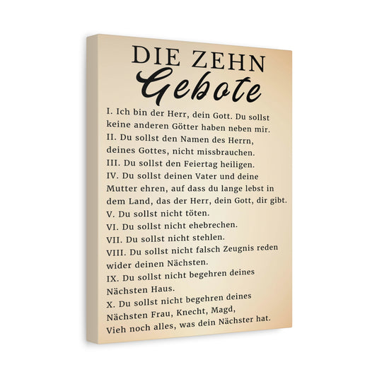 Scripture Walls Die Zehn Gebote 10 Commandments German Bible Verse Canvas Christian Wall Art Ready to Hang Unframed
