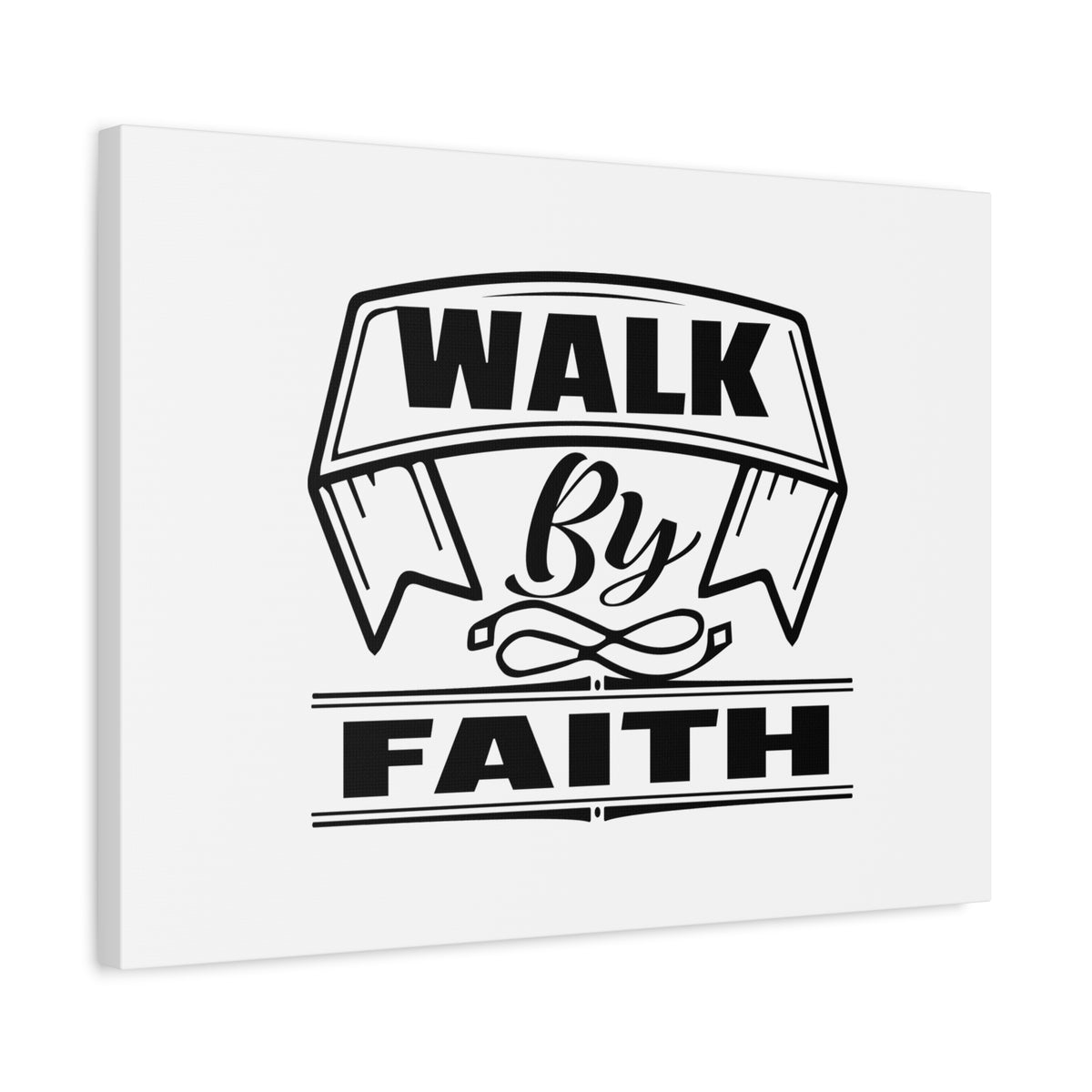 Scripture Canvas Walk By Faith 2 Corinthians 5:7 Banner Ornamental Christian Wall Art Bible Verse Print Ready to Hang