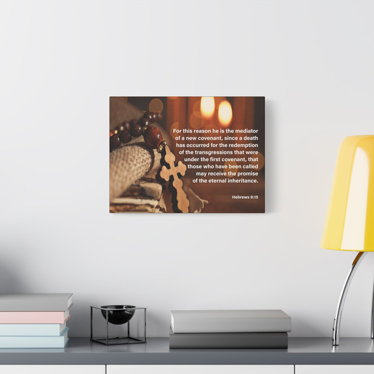 Scripture Canvas Internal Inheritance Hebrews 9:15 Christian Wall Art Bible Verse Print Ready to Hang