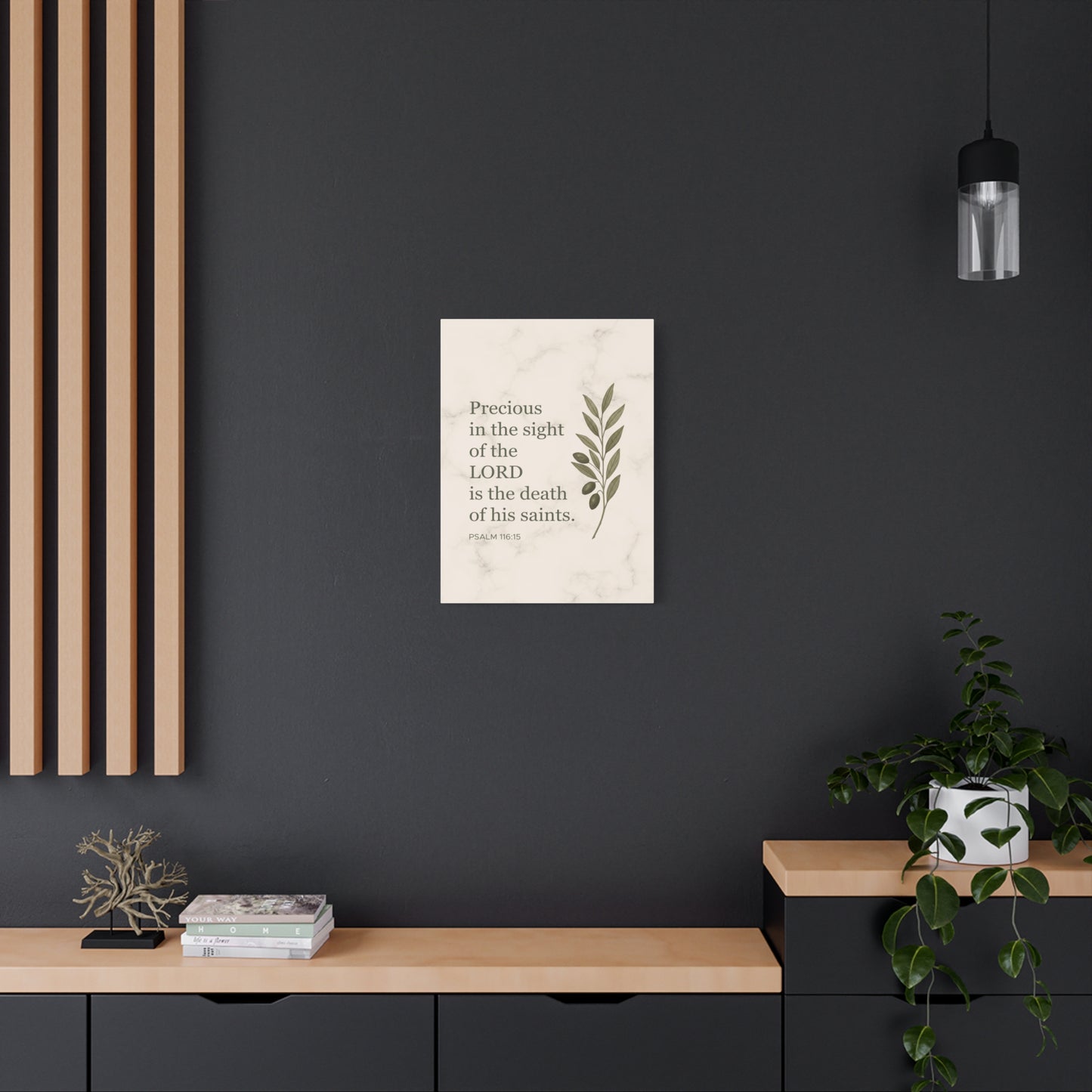 Scripture Canvas Precious in the Sight of the Lord Psalm 116:15 Christian Wall Art Bible Verse Print Ready to Hang