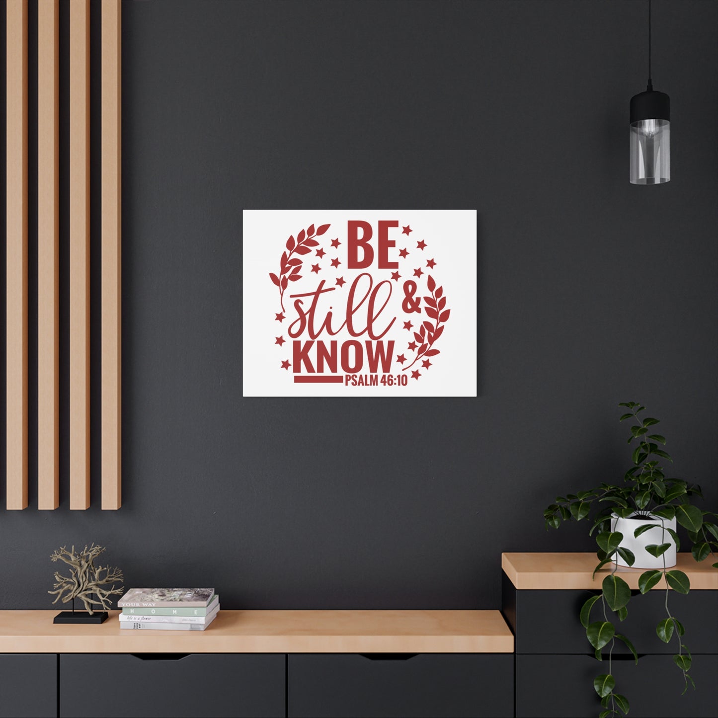 Scripture Canvas Be Still Psalm 46:10 Christian Wall Art Bible Verse Print Ready to Hang