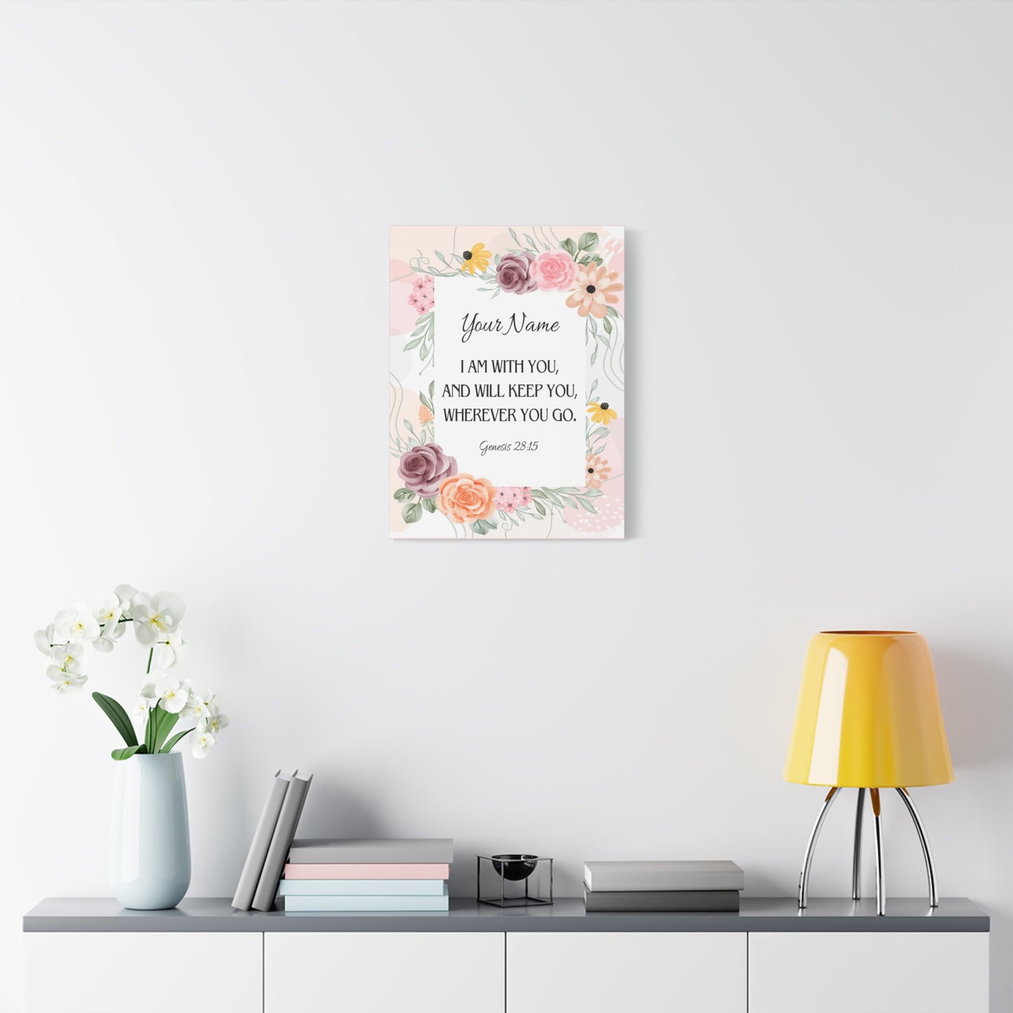 Scripture Walls Personalized Genesis 28:15 I Am With You  Bible Chapter Canvas Christian Wall Art Ready to Hang