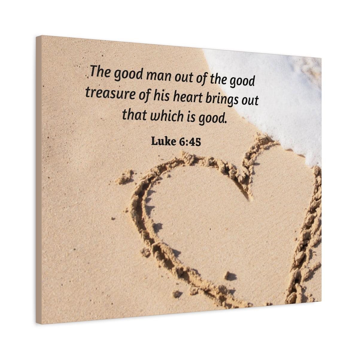 Scripture Canvas Good Treasure Luke 6:45 Christian Wall Art Bible Verse Print Ready to Hang