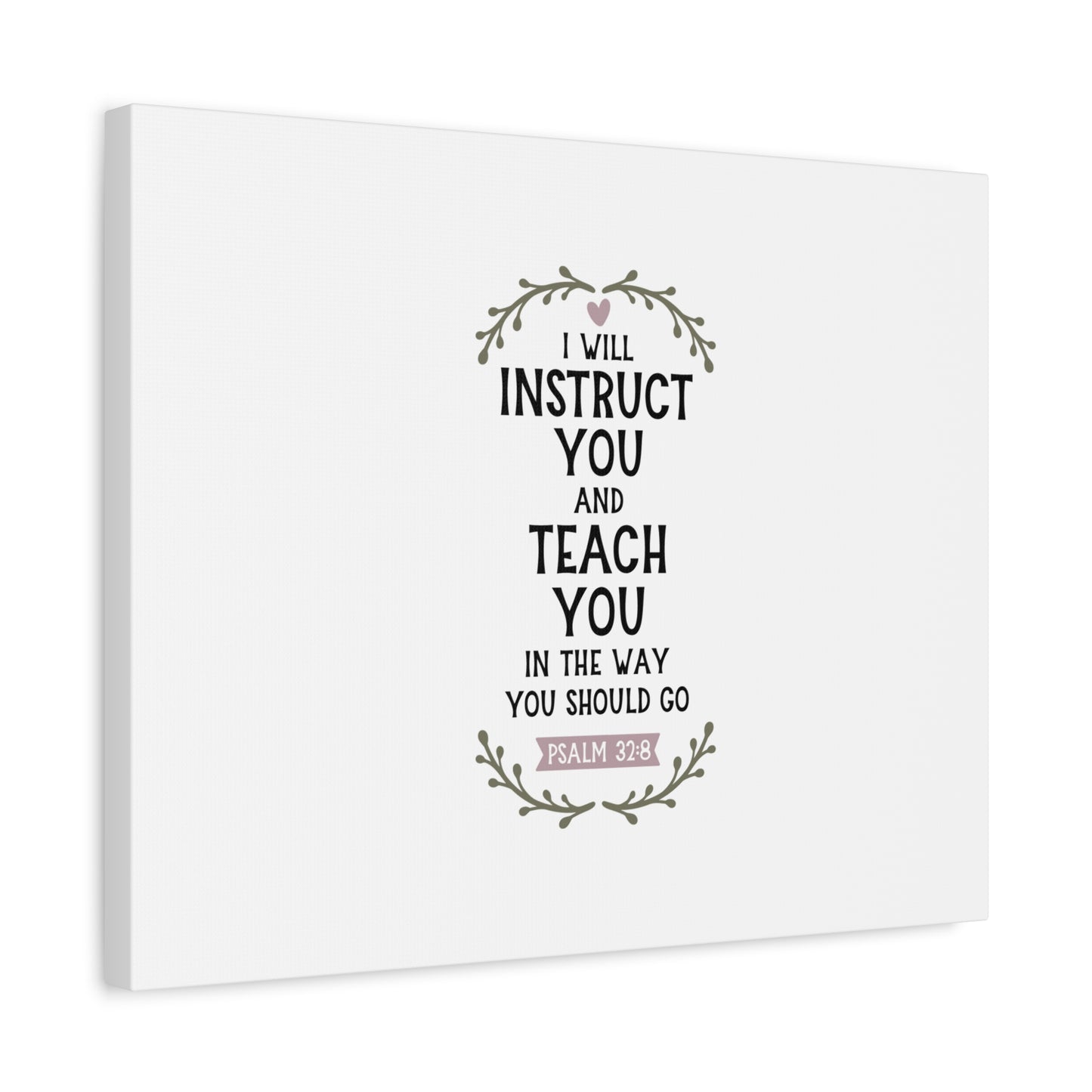 Scripture Canvas The Way You Should Go Psalm 32:8 Christian Wall Art Bible Verse Print Ready to Hang
