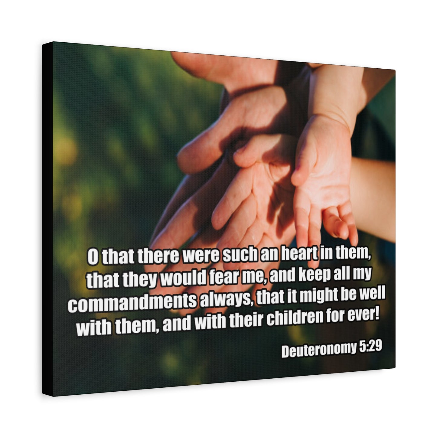 Bible Verse Canvas Keep All My Commandments Deuteronomy 5:29 Christian Home Décor Wall Art Scripture Ready to Hang Faith Print