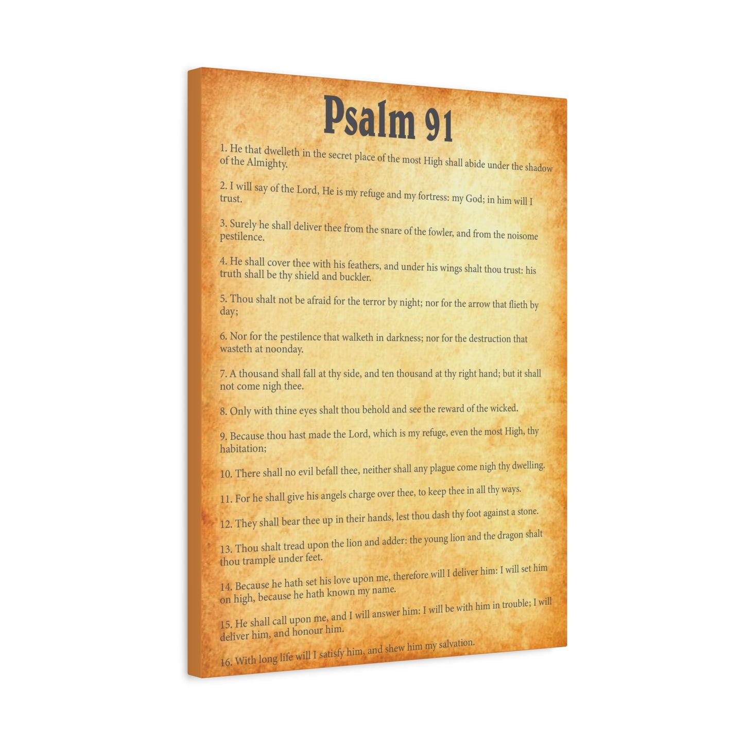 Scripture Walls Psalm 91 Gold Bible Chapter Canvas Christian Wall Art Ready to Hang