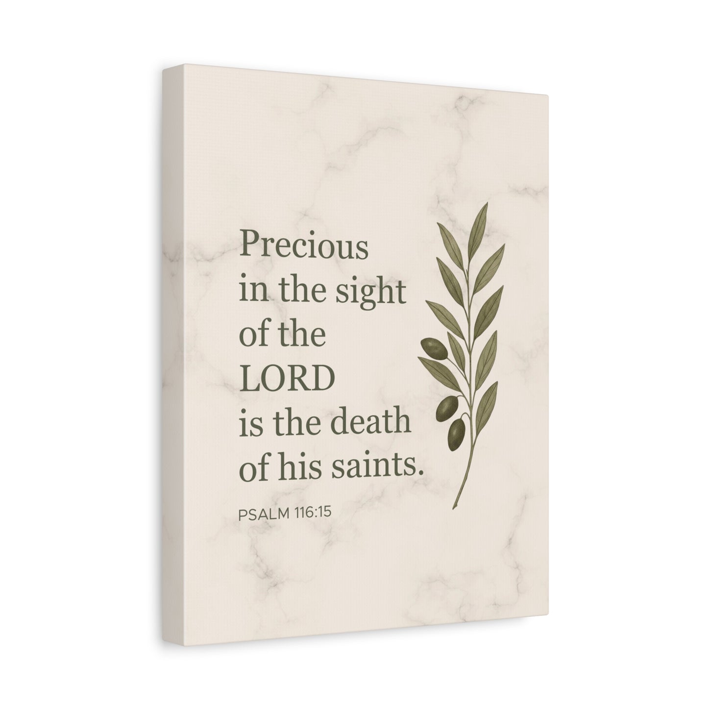 Scripture Canvas Precious in the Sight of the Lord Psalm 116:15 Christian Wall Art Bible Verse Print Ready to Hang