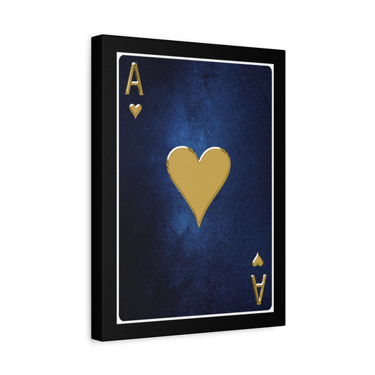 Ace Of Hearts Space Background Playing Card Canvas Wall Art for Home Decor Ready-to-Hang