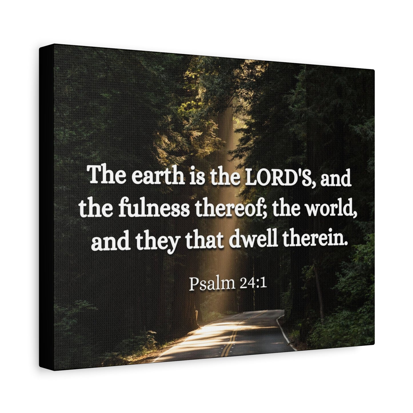 Scripture Canvas The World Psalm 24:1 Christian Wall Art Bible Verse Print Ready to Hang