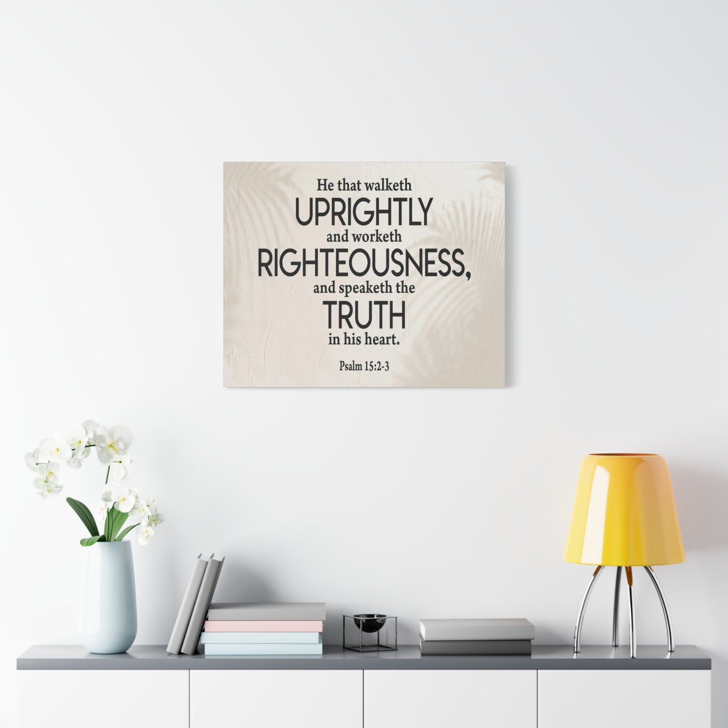 Bible Verse Canvas Righteousness Psalm 15:2-3 Scripture Wall Art Christian Home Decor