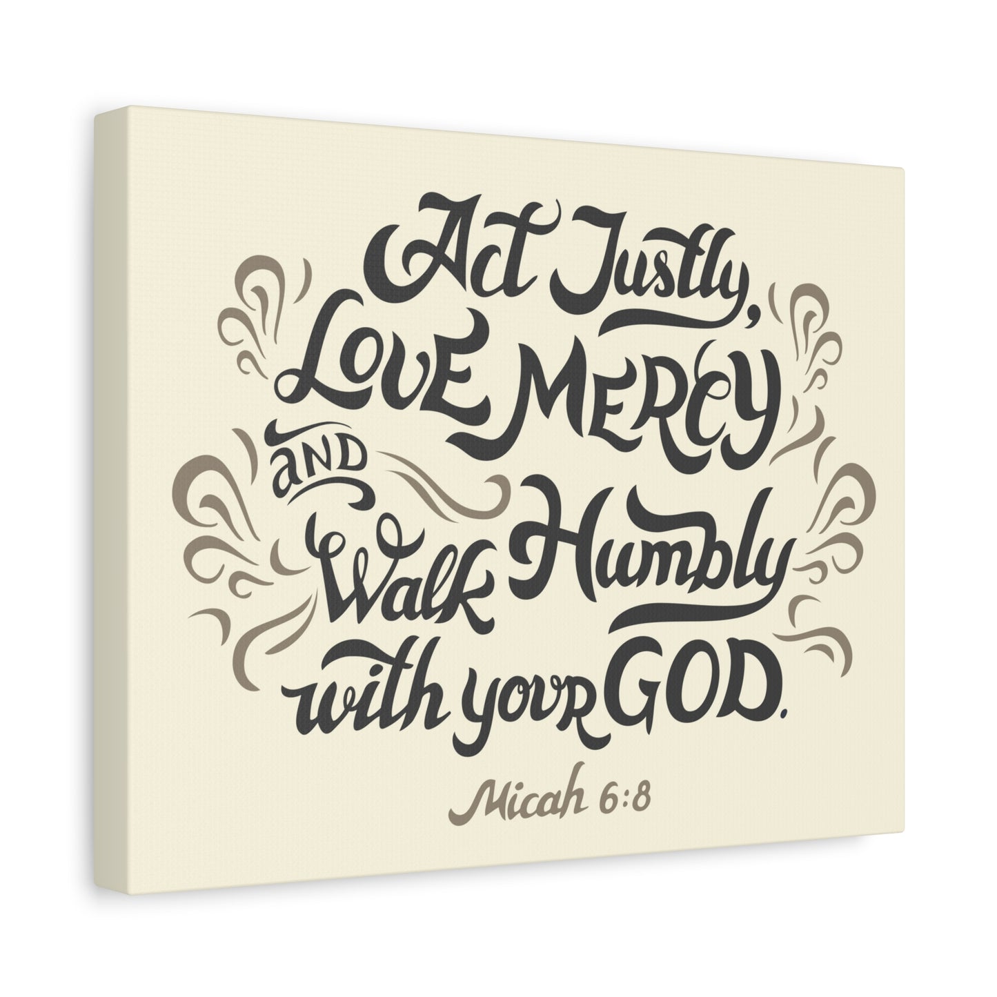 Scripture Canvas Act Justly Walk Humbly Micah 6:8 Christian Wall Art Bible Verse Print Ready To Hang