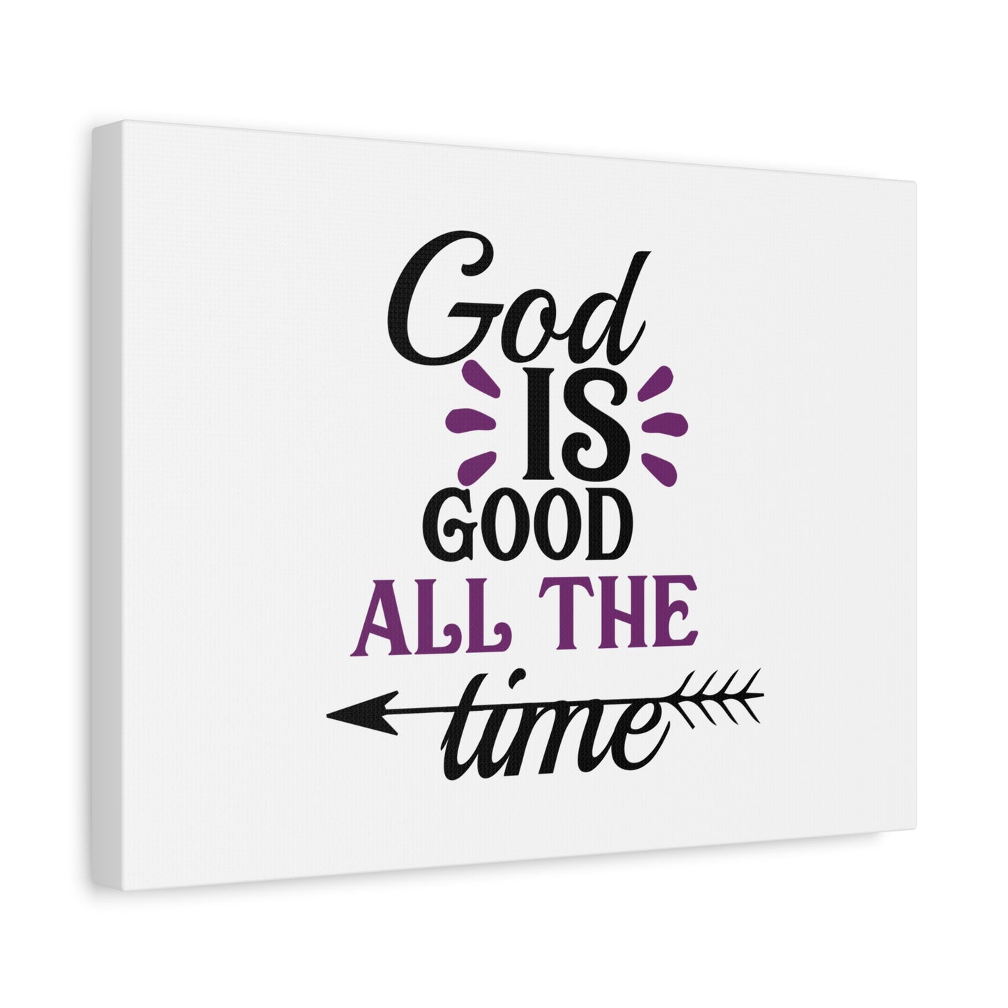 Scripture Canvas God Is Good All The Time Psalm 100:5 Christian Wall Art Bible Verse Print Ready to Hang