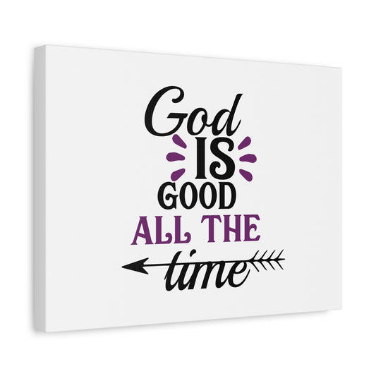 Scripture Canvas God Is Good All The Time Psalm 100:5 Christian Wall Art Bible Verse Print Ready to Hang