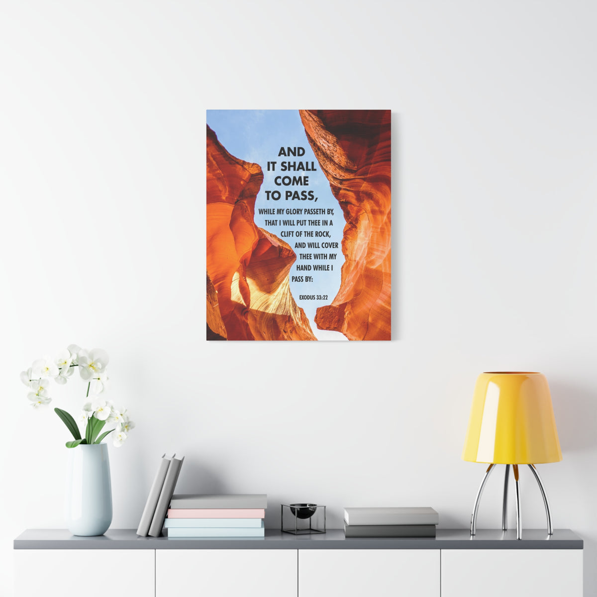 Scripture Canvas It Shall Come to Pass Exodus 33:22 Christian Wall Art Bible Verse Print Ready to Hang