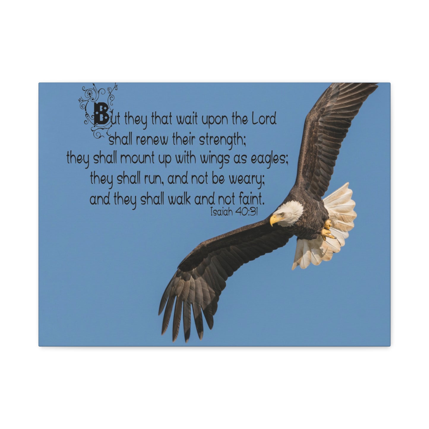 Wait Upon The Lord Isaiah 40:31 Bible Verse Canvas Christian Wall Art Ready to Hang