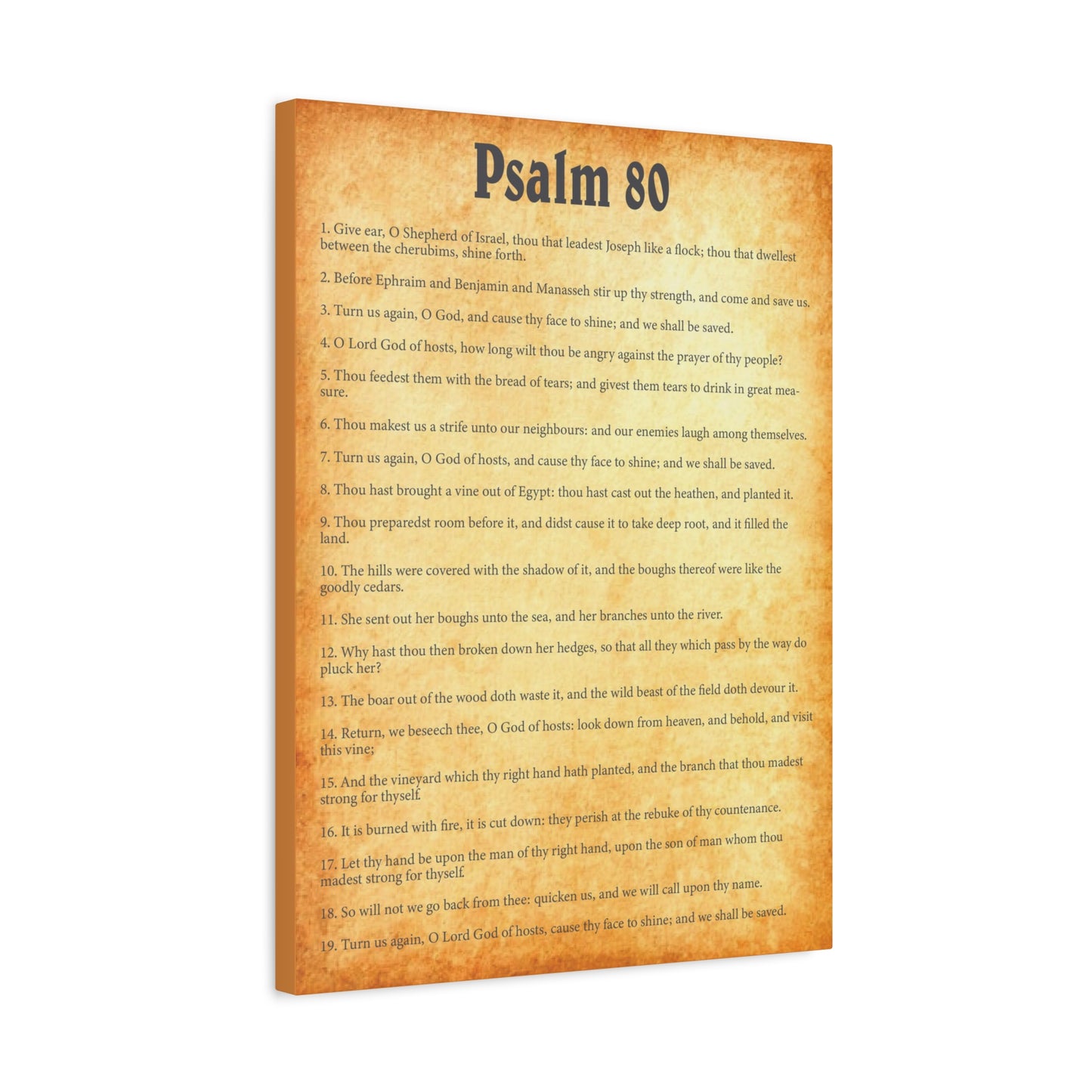 Scripture Walls Psalm 80 Gold Bible Chapter Canvas Christian Wall Art Ready to Hang