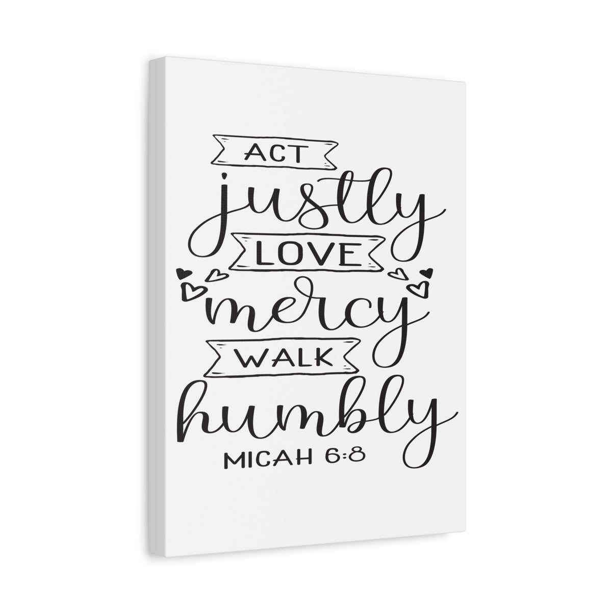 Scripture Canvas Act Justly Love Micah 6:8 Christian Wall Art Bible Verse Print Ready to Hang