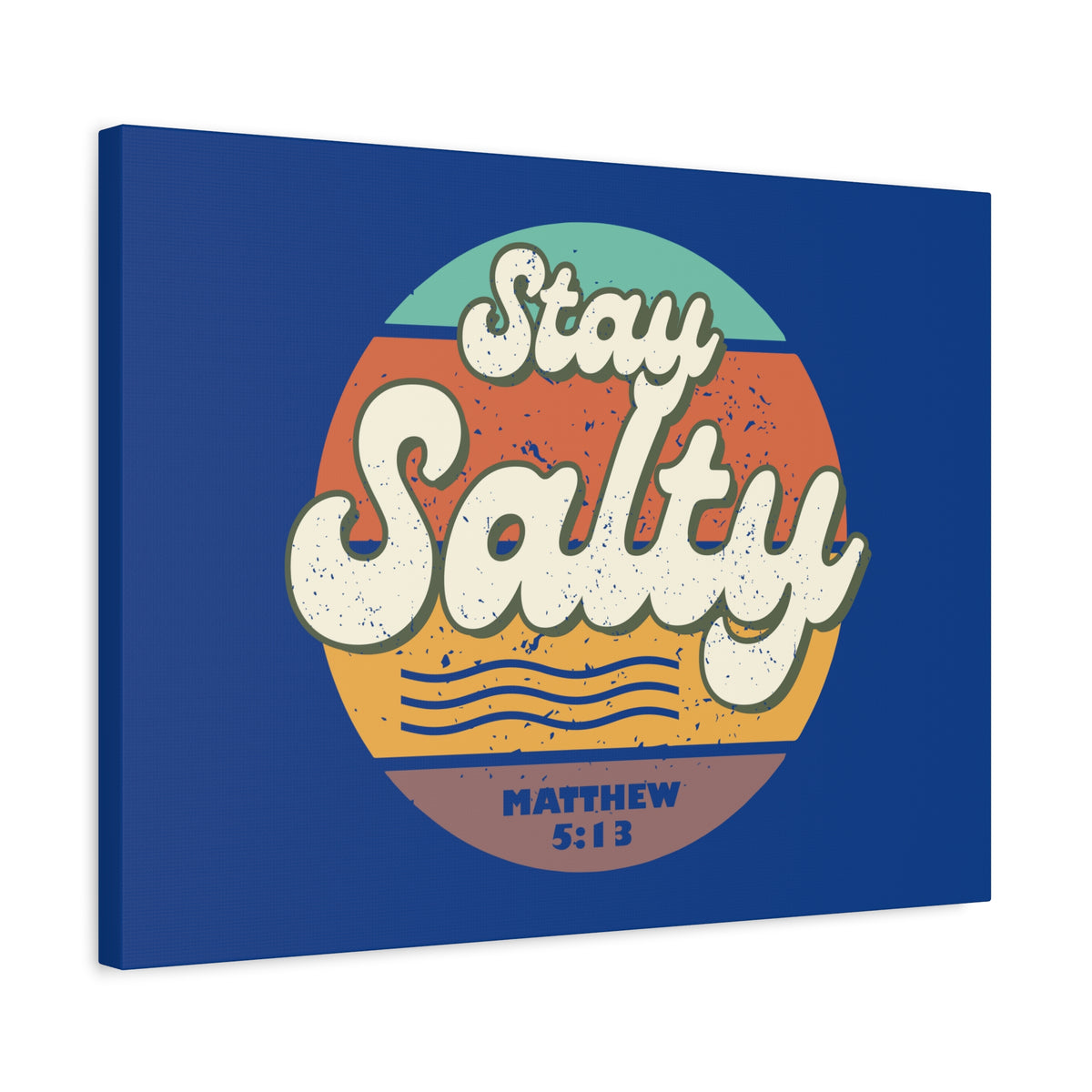 Scripture Canvas Stay Salty Matthew 5:13 Christian Wall Art Bible Verse Print Ready to Hang
