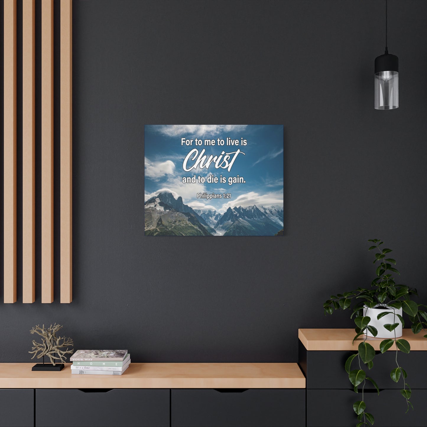 Bible Verse Canvas To Live is Christ Philippians 1:21 Wall Art Christian Home Decor